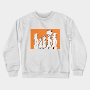 Moai statues in ink Crewneck Sweatshirt